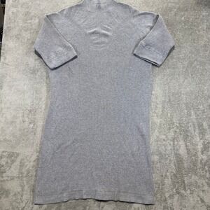 Banana Republic Gray Ribbed Mock Neck 3/4 Sleeve Sweater Dress XL Work Office